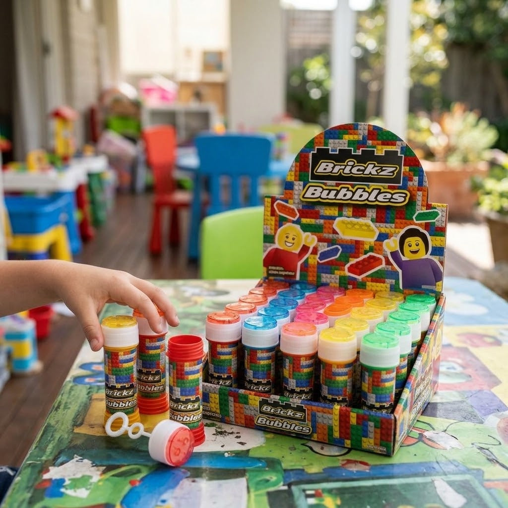 Building Bricks Bubbles Tube 50 ml Party Favour - lifestyle photo