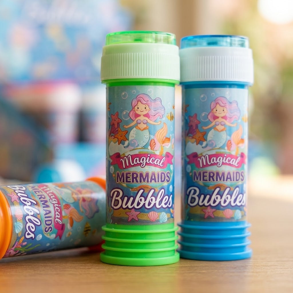 Mermaid Bubbles Tube 50 ml Party Favour - close-up