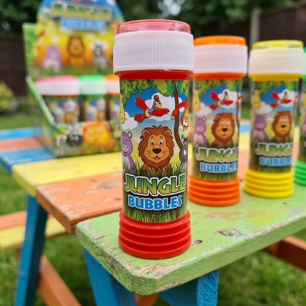 Jungle Animals Bubbles Tube 50 ml Party Favour - close-up