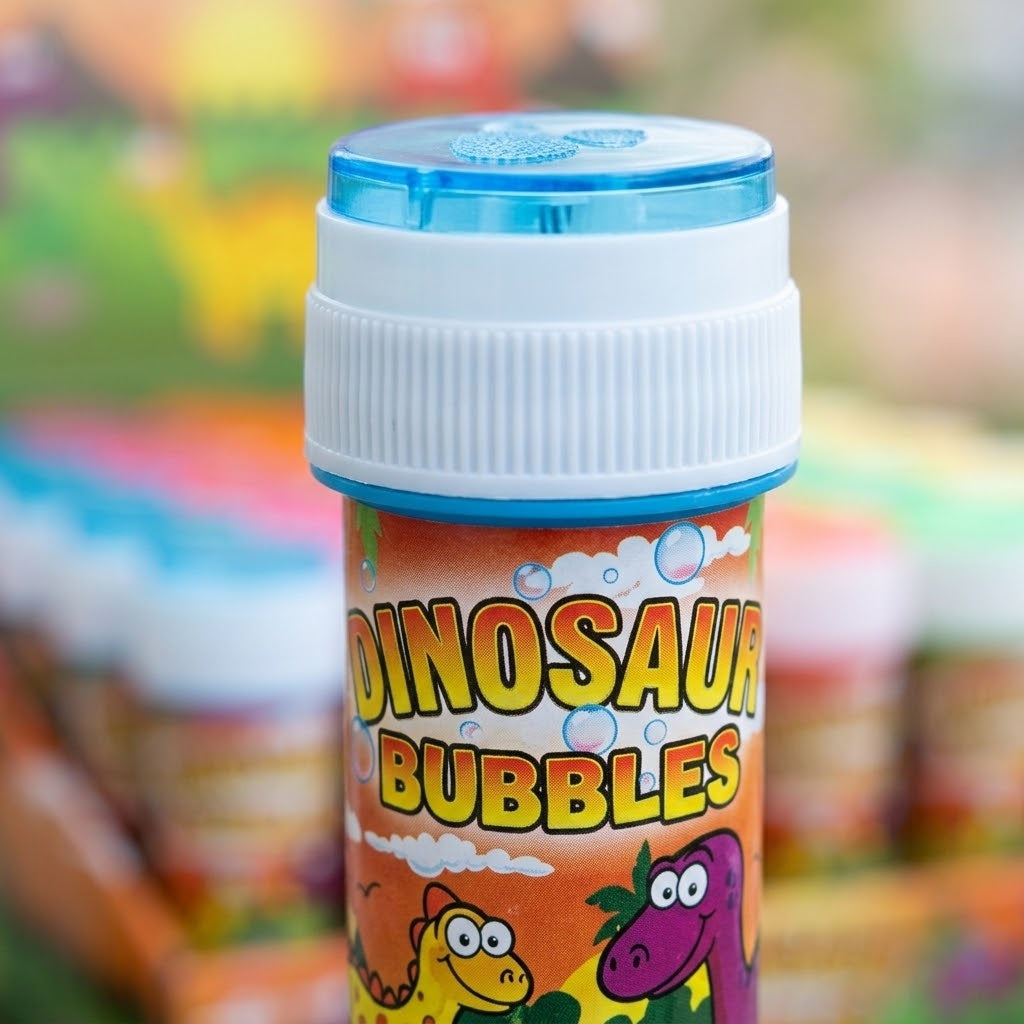 Dinosaur Bubbles Tube 50 ml Party Favour - close-up