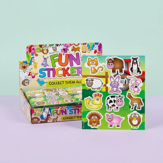 Farm Animal Stickers Sheet of 12 Party Favour - studio photo