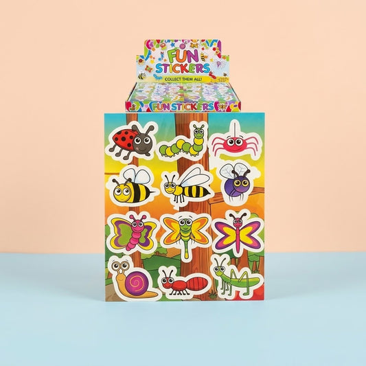 Insect Stickers Sheet of 12 Party Favour - studio photo