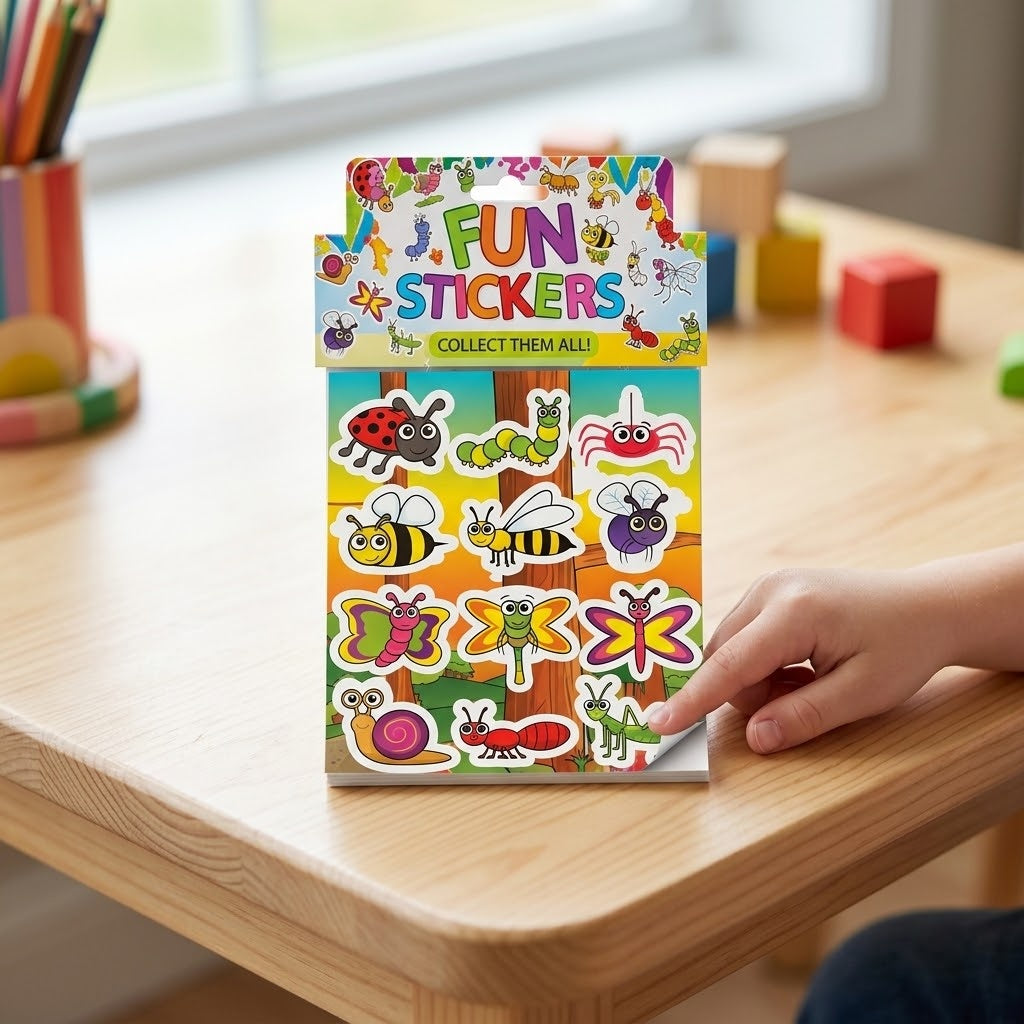 Insect Stickers Sheet of 12 Party Favour - lifestyle photo