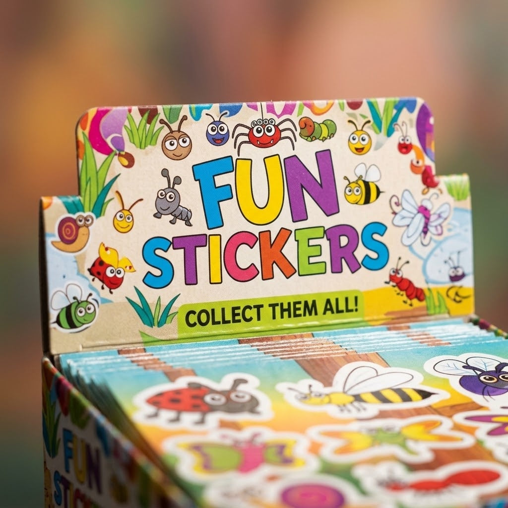Insect Stickers Sheet of 12 Party Favour - close-up