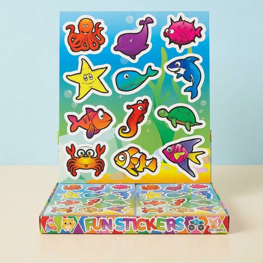 Ocean Animal Stickers Sheet of 12 Party Favour - studio photo