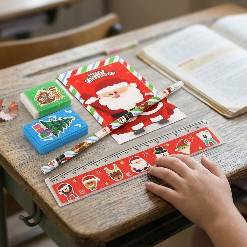 Christmas Stationery Set 5 Pieces with Notebook - lifestyle photo