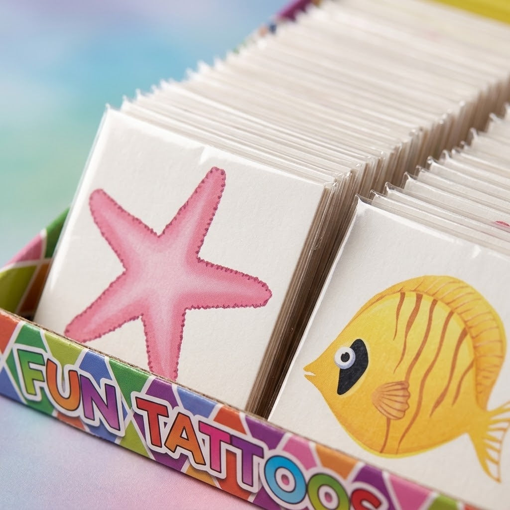 Mermaid Temporary Tattoos Sheet of 6 Party Favours - close-up