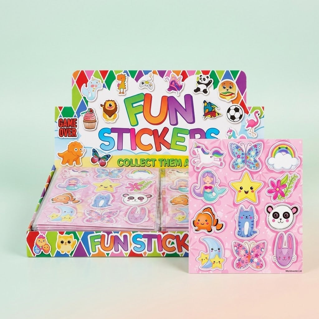 Girly Cute Sticker Sheet 12 Stickers 10 x 11.5 cm - studio photo