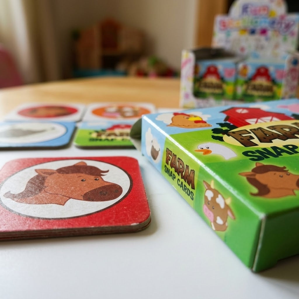 Farm Animal Memory Game 28 Cards Matching Pairs - close-up