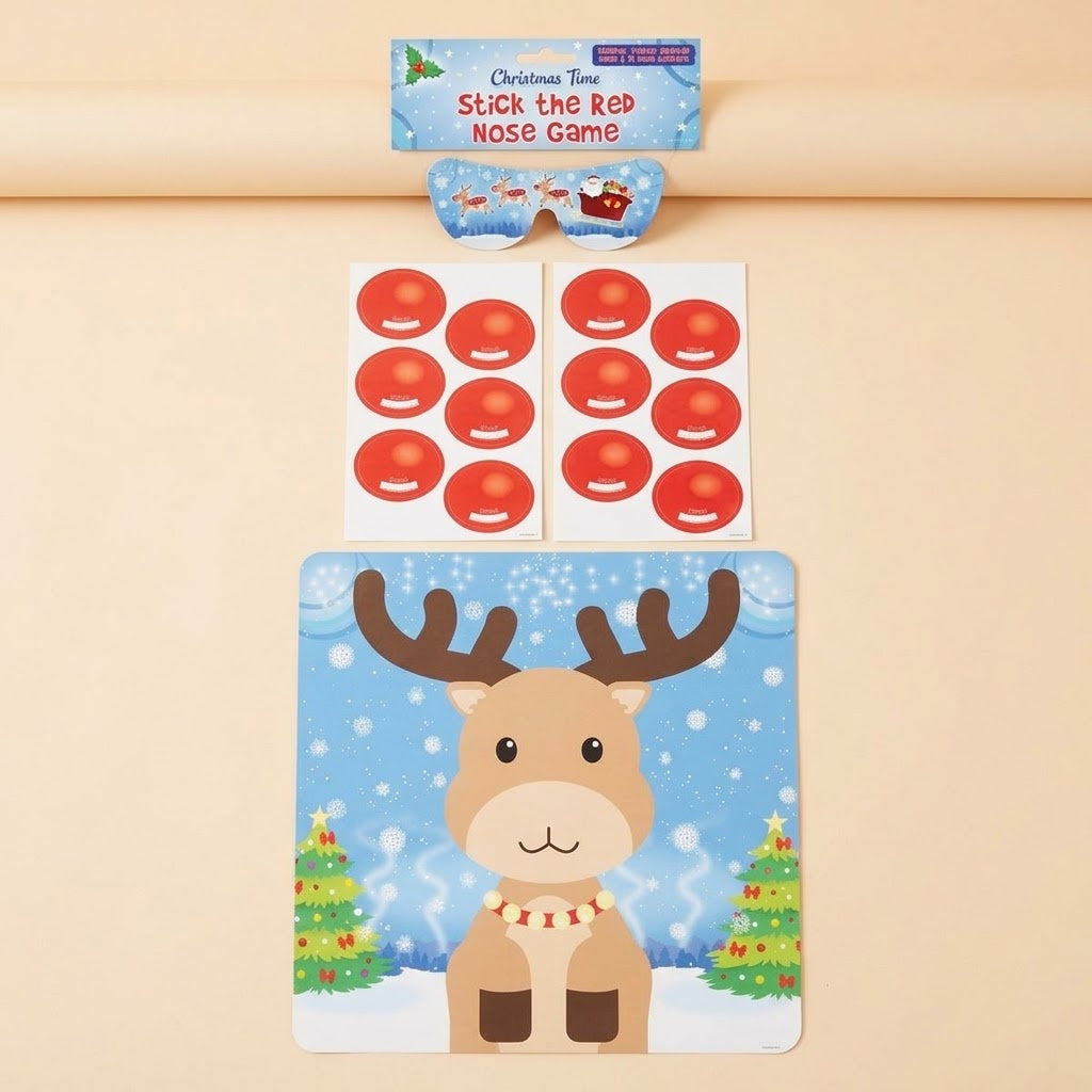 Pin the Nose on the Reindeer Christmas Party Game - studio photo