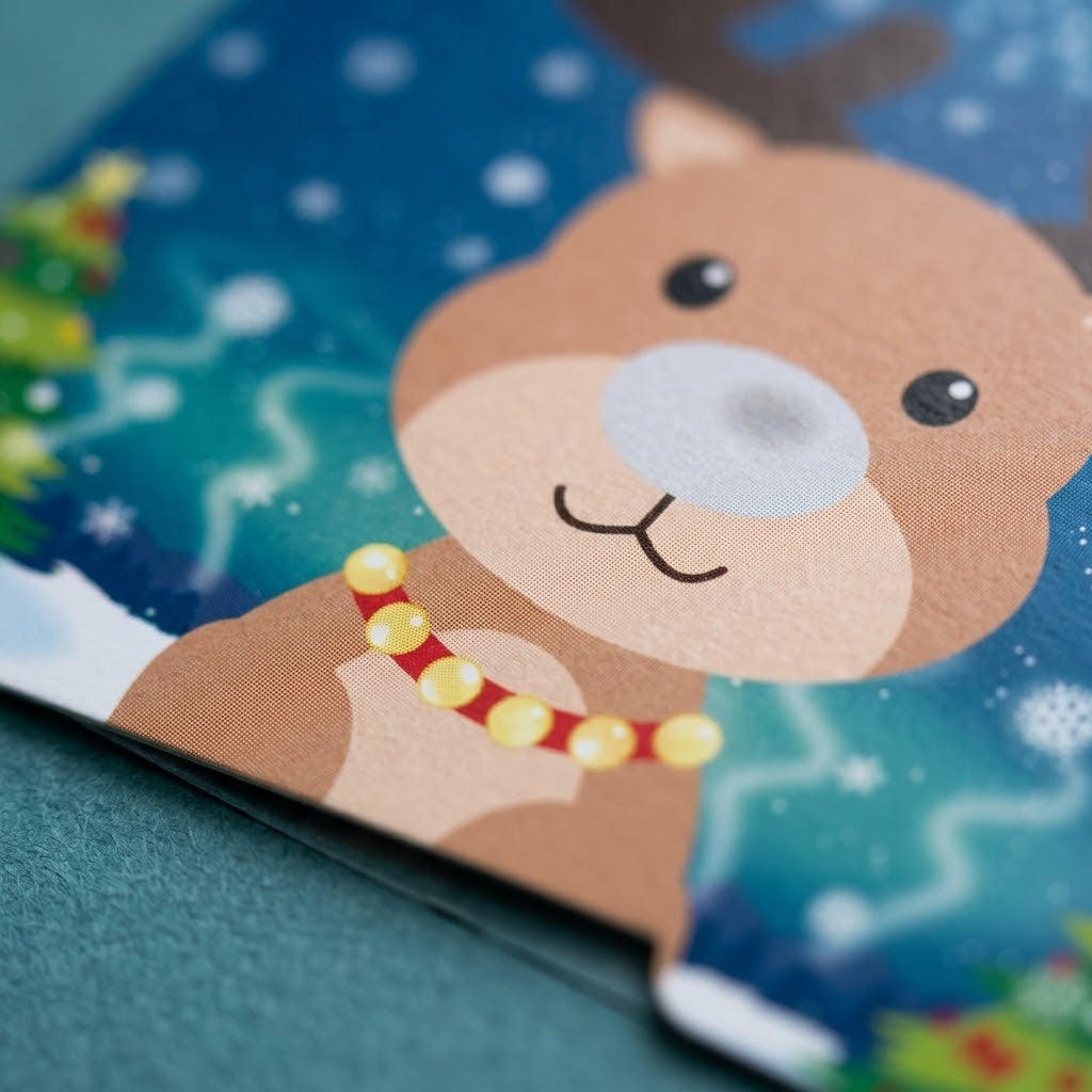 Pin the Nose on the Reindeer Christmas Party Game - close-up