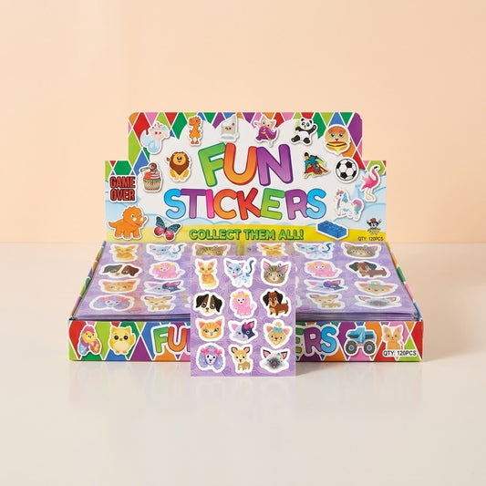 Dogs and Cats Stickers Sheet of 12 Party Favour - studio photo