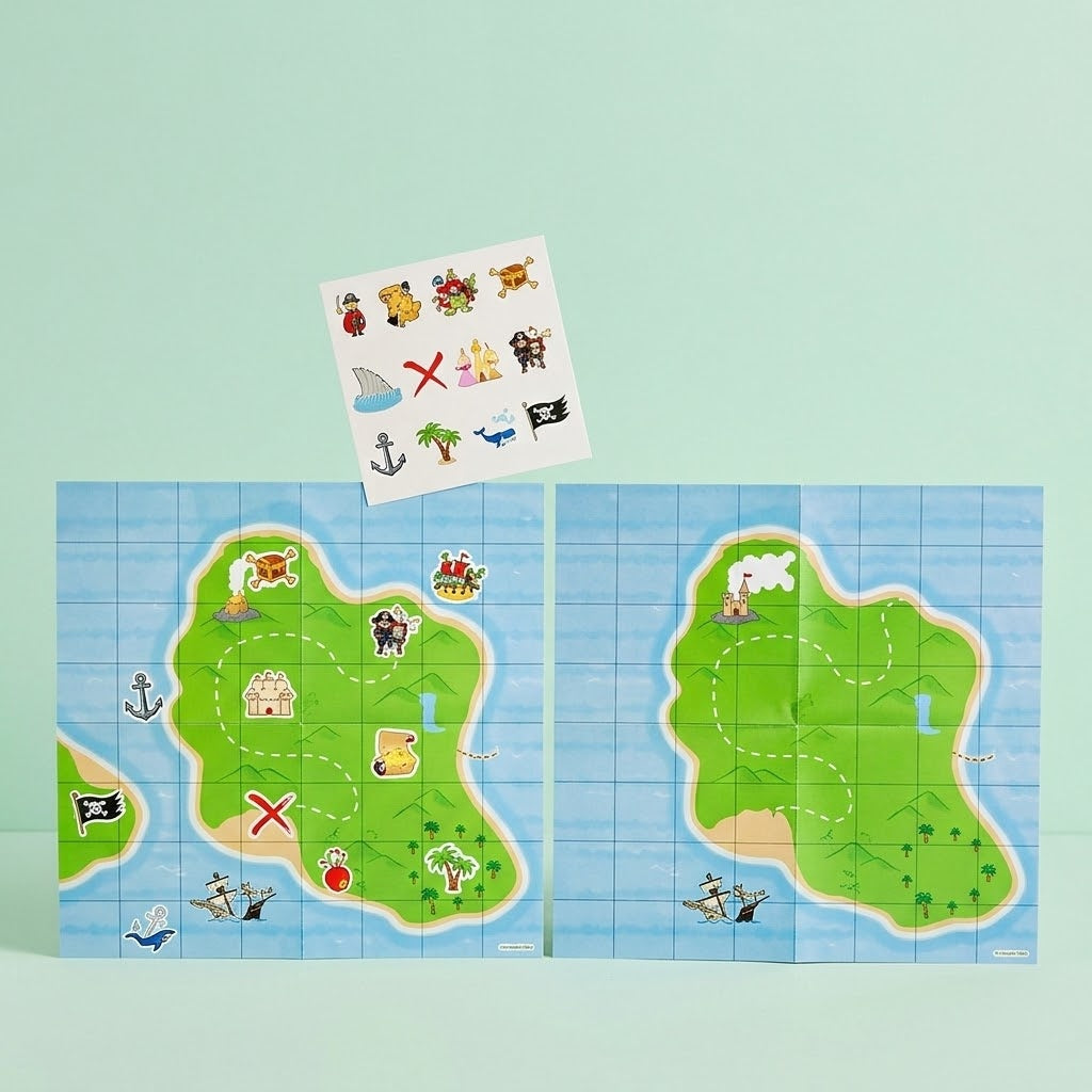 Pirate Treasure Map Sticker Activity 20 x 20 cm - studio photo