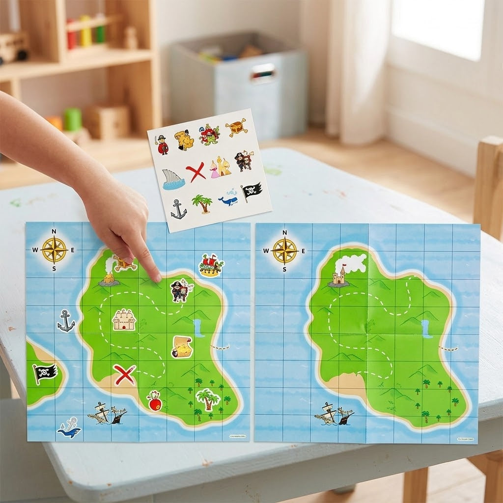 Pirate Treasure Map Sticker Activity 20 x 20 cm - lifestyle photo