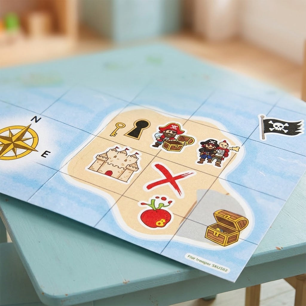 Pirate Treasure Map Sticker Activity 20 x 20 cm - close-up