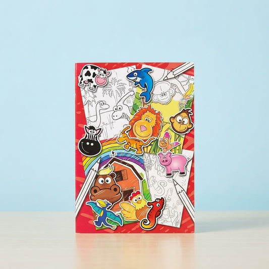 Animal Colouring Book with Stickers - studio photo