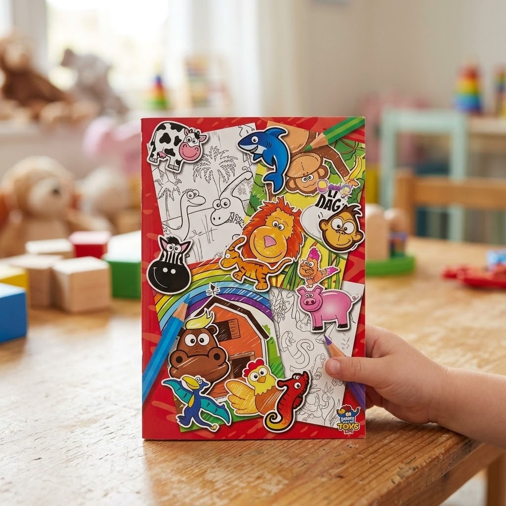 Animal Colouring Book with Stickers - lifestyle photo