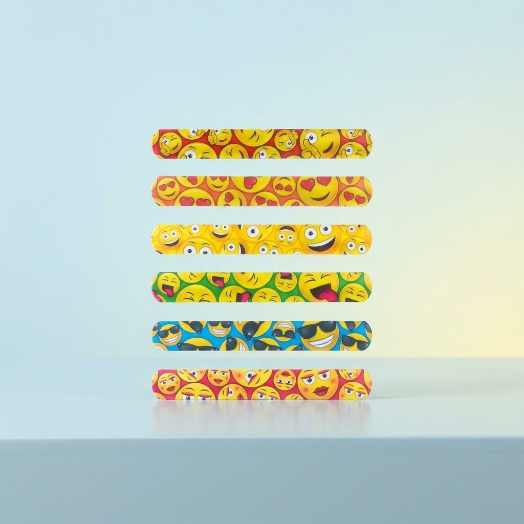 Funny Faces Slap Bracelet 22 cm Snap Wristband - studio photo