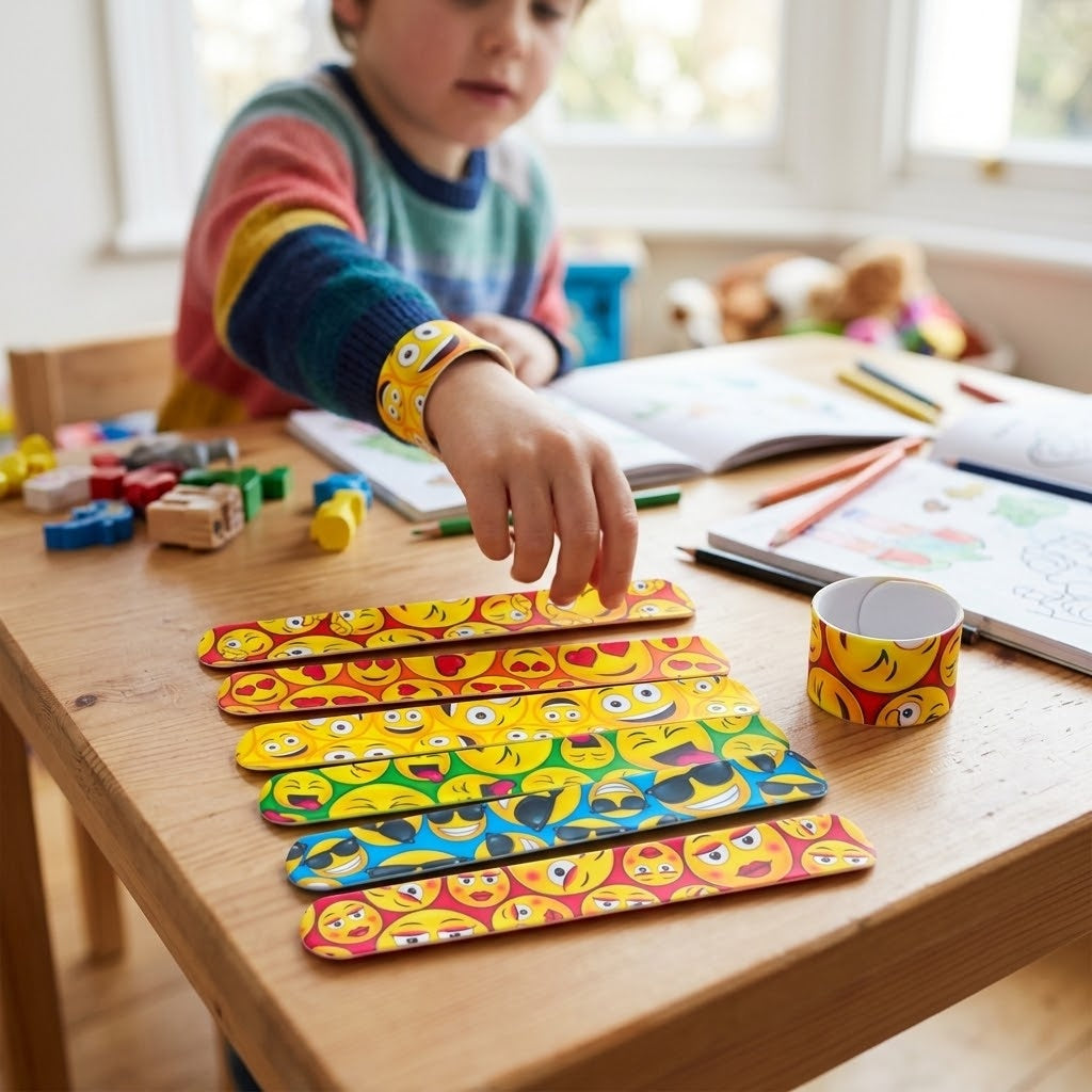 Funny Faces Slap Bracelet 22 cm Snap Wristband - lifestyle photo