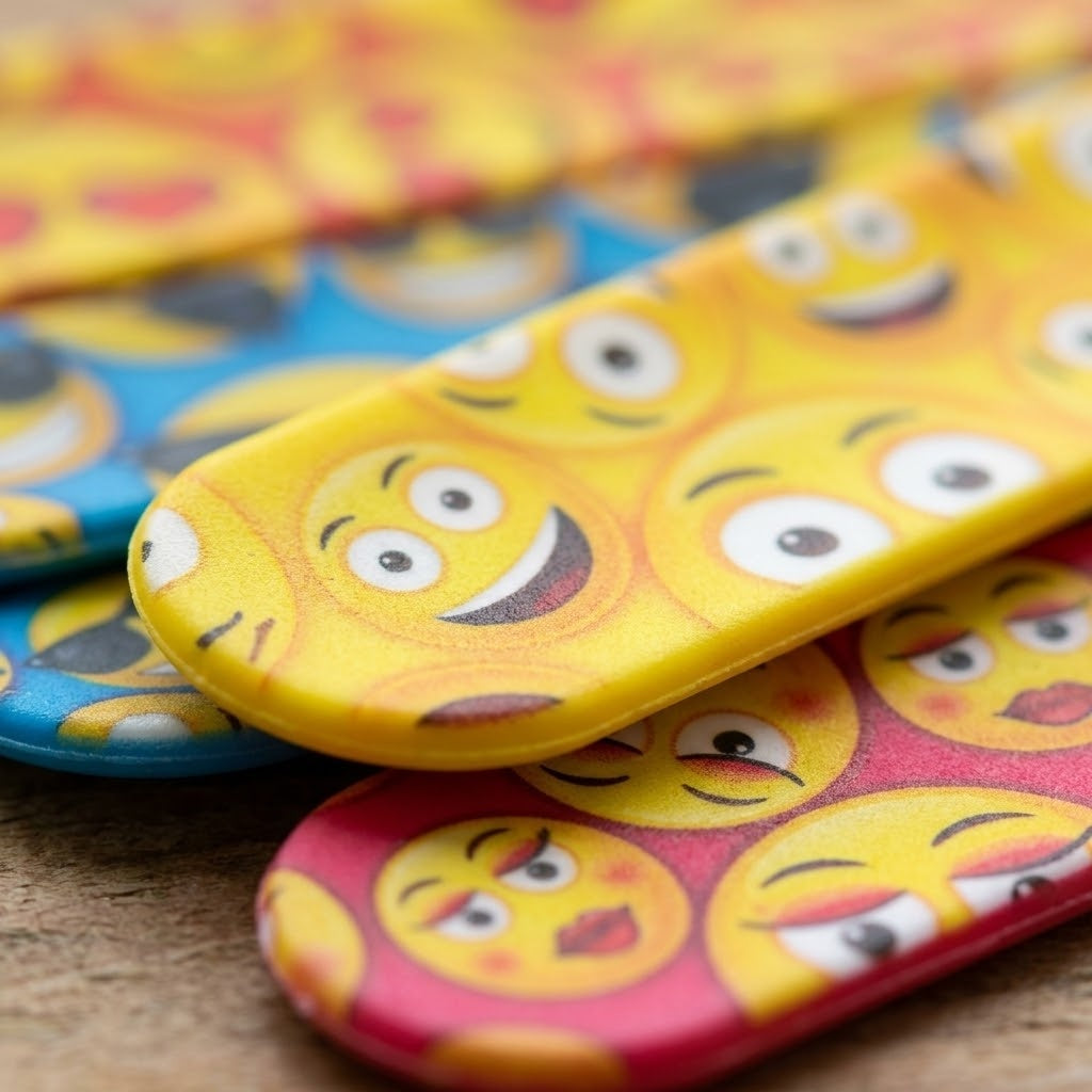 Funny Faces Slap Bracelet 22 cm Snap Wristband - close-up