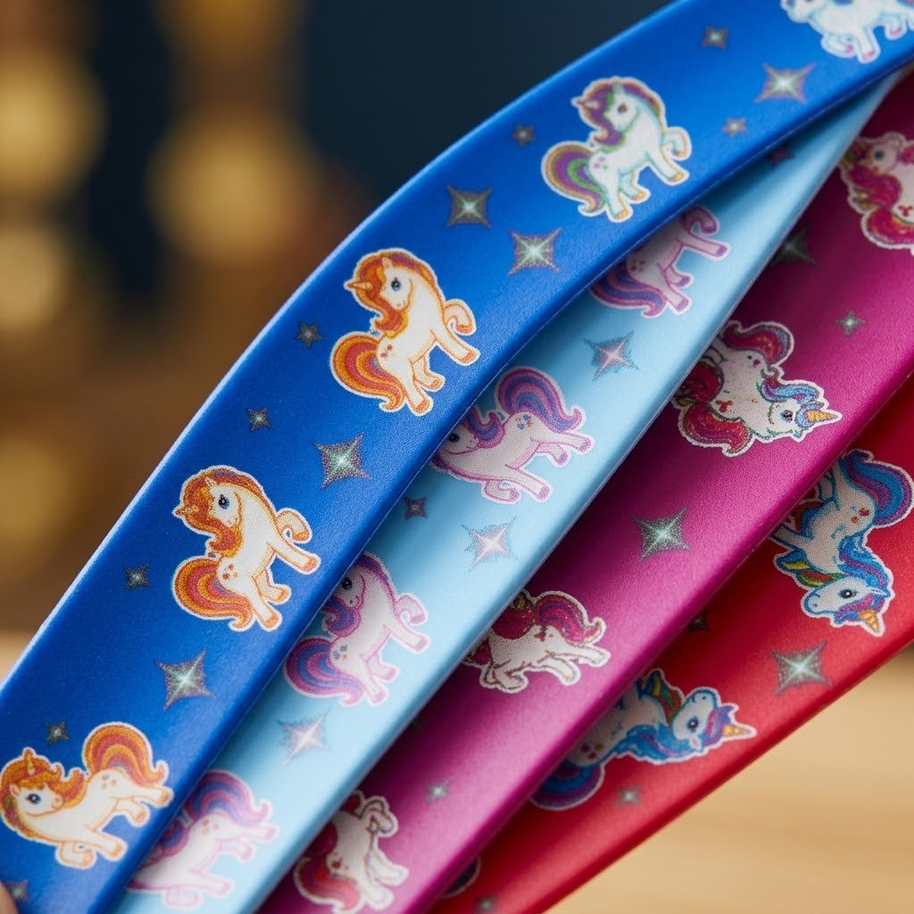 Unicorn Slap Bracelet Snap Wristband Party Favour - close-up