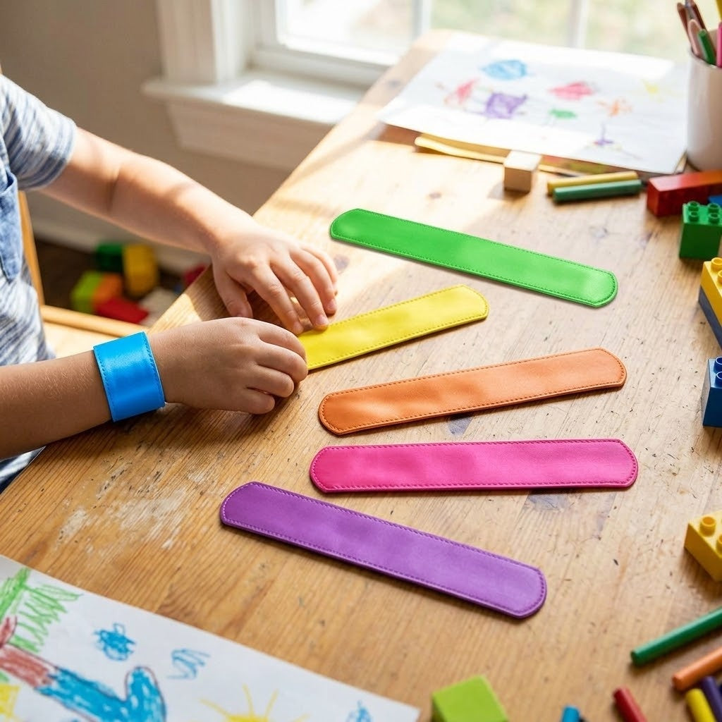 Neon Slap Bracelet 22 cm Snap Wristband - lifestyle photo