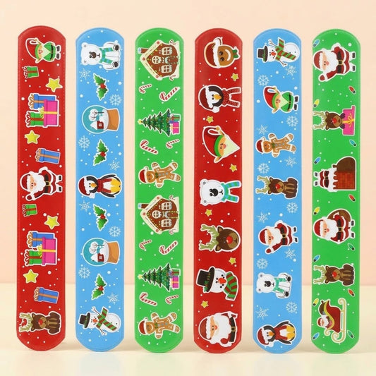 Christmas Slap Bracelet Festive Snap Band Favour - studio photo