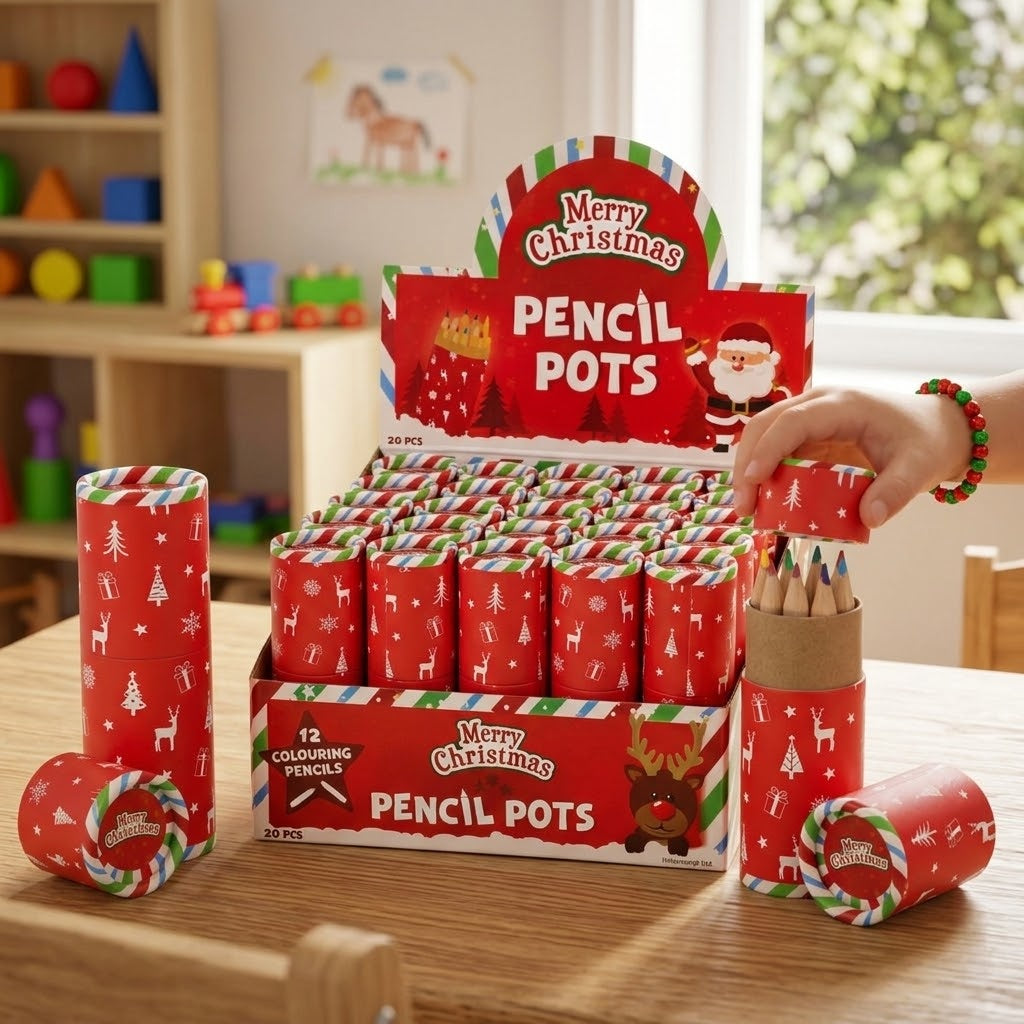 Christmas Coloured Pencils Tube of 12 - lifestyle photo