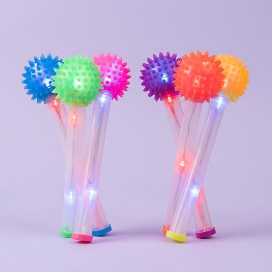 Light Up Wand with Spiky Ball Flashing Stick 22.5 cm - studio photo