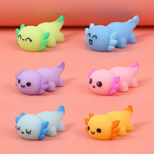 Sticky Squishy Axolotl 5.3 cm Mini Squeeze Toy - studio photo
