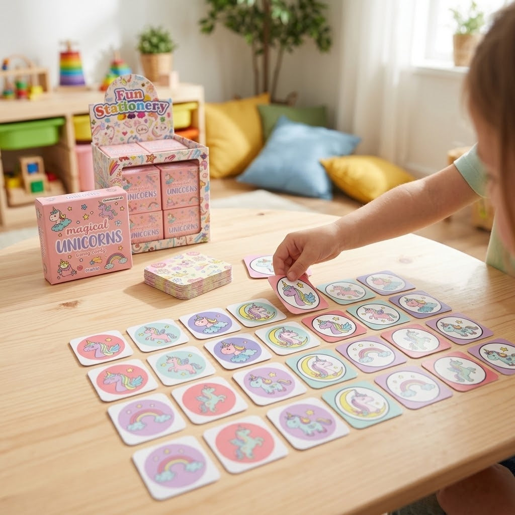 Mini Unicorn Memory Game 28 Cards Party Favour - lifestyle photo