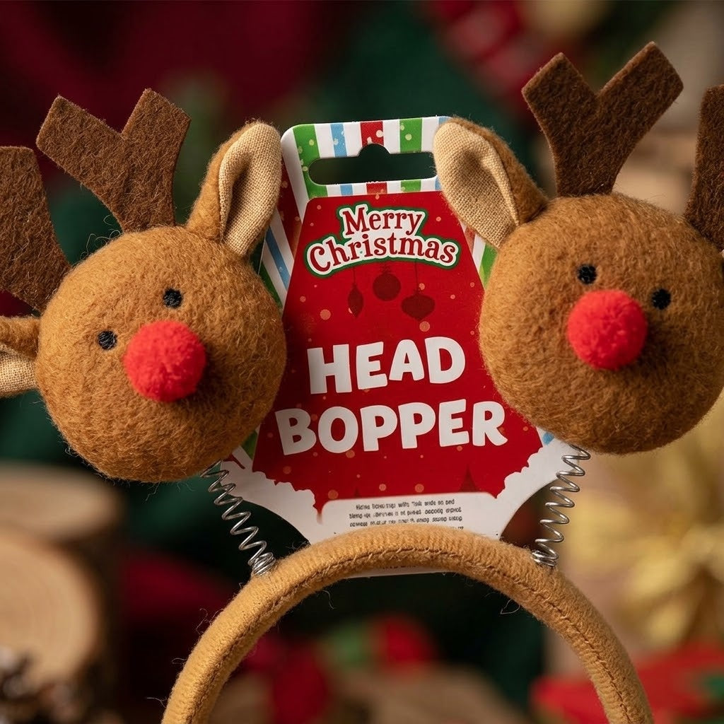 Christmas Headband with Springs Boppers - close-up