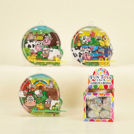 Farm Animals Mini Pinball Game 5.5 cm Party Favour - studio photo