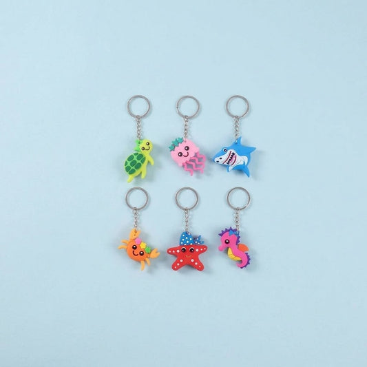 Ocean Animal Keychain Sea Creature Keyring Bulk Pack - studio photo