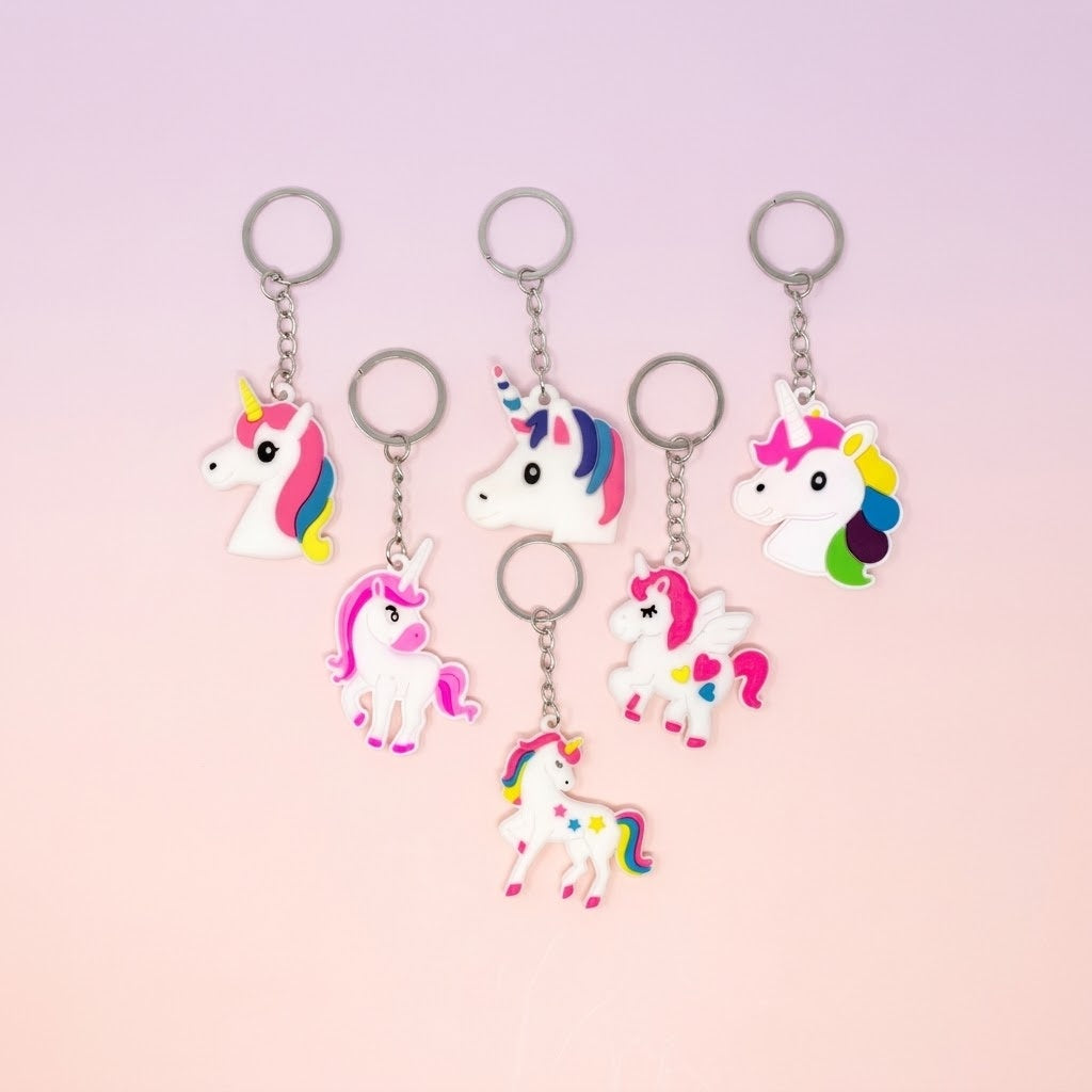 Unicorn Keychain Magical Keyring Party Favour - studio photo