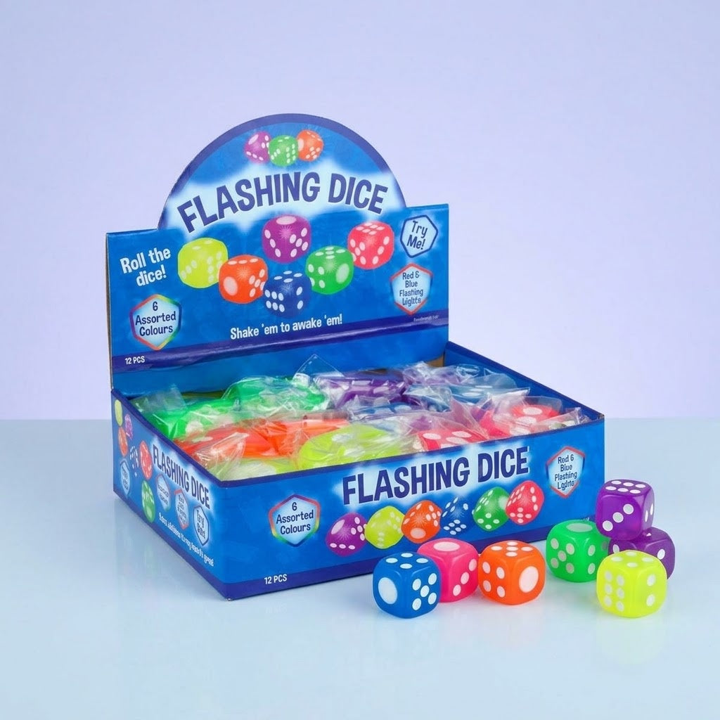 Light-Up Dice Flashing Party Game Die 3.7 cm - studio photo