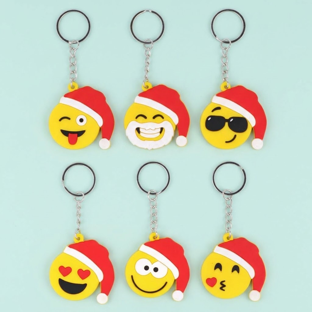 Christmas Emoji Keychain Assorted Designs 5 cm