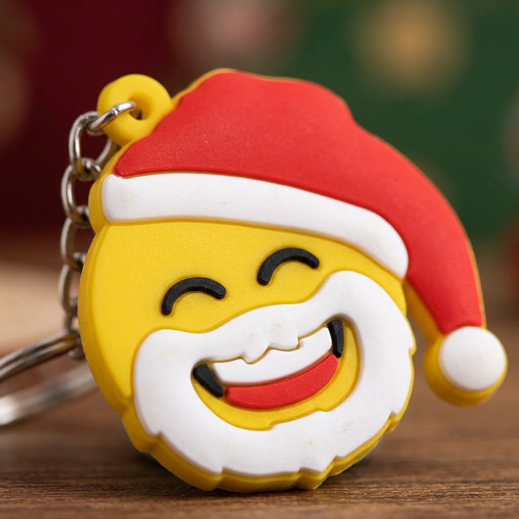 Christmas Emoji Keychain Assorted Designs 5 cm