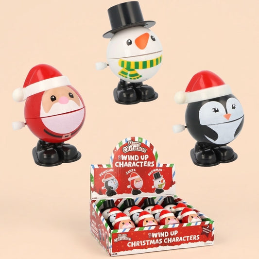 Wind-Up Jumping Christmas Character Toy 6.5 cm - studio photo