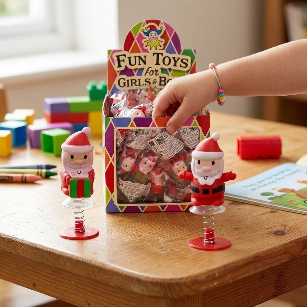 Jumping Santa Claus Pop-Up Spring Toy 7 cm - lifestyle photo