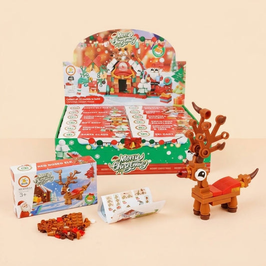 Christmas Figure Compatible Building Bricks 12-in-1 Set - studio photo