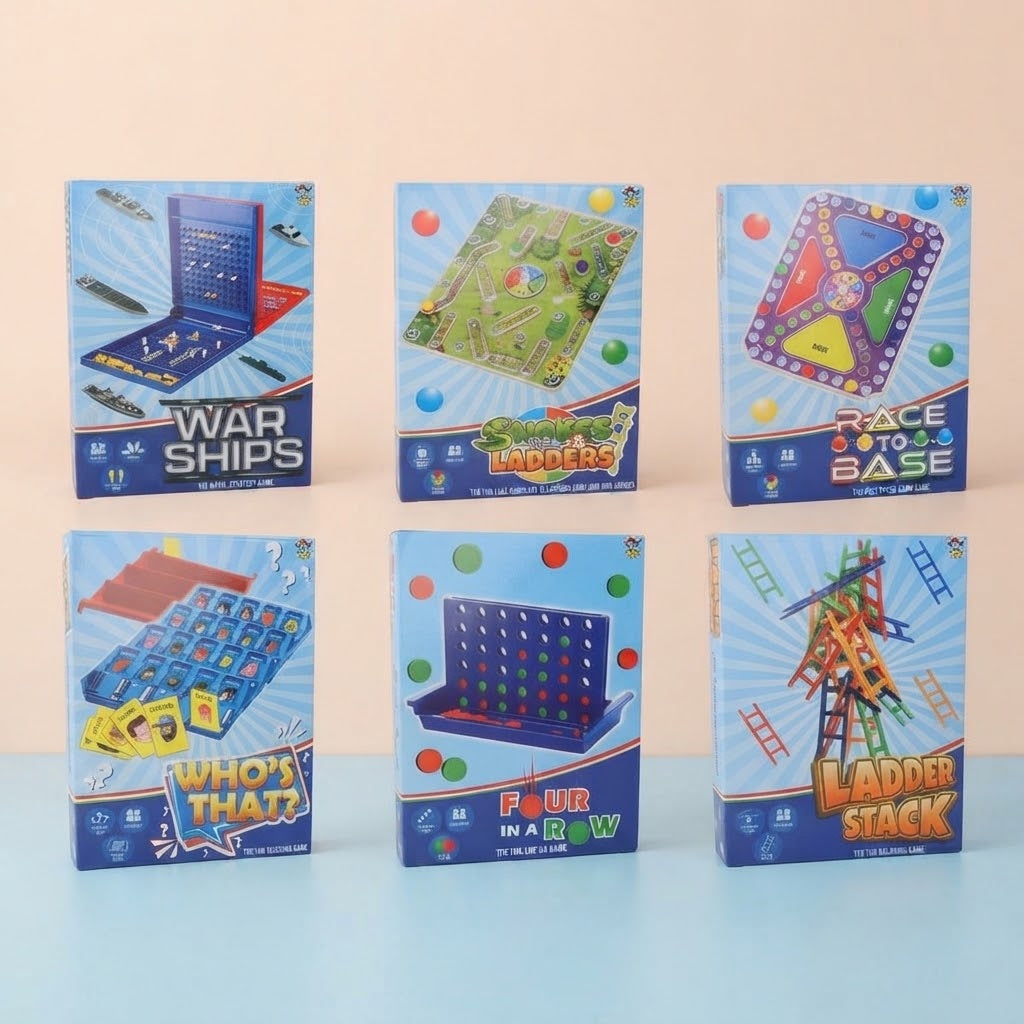 Travel Games Assorted Battleship Snakes & Ladders - studio photo