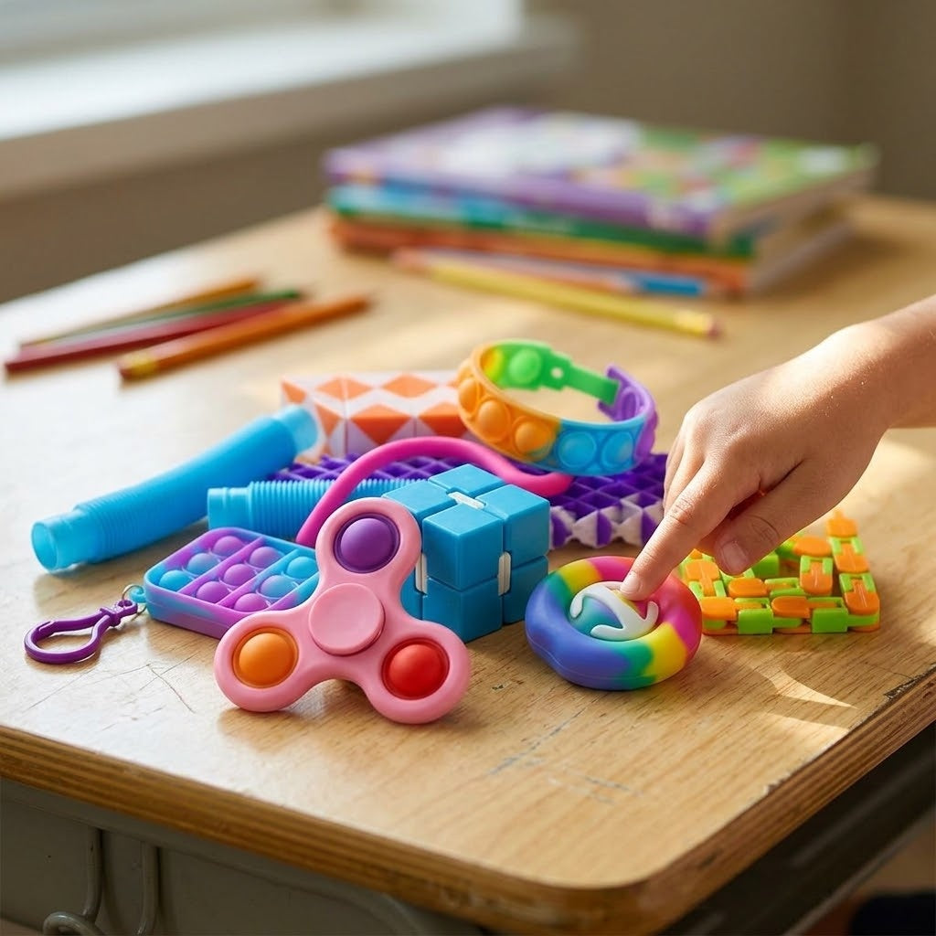 Fidget Toy Box Set of 10 Assorted Stress Toys - lifestyle photo