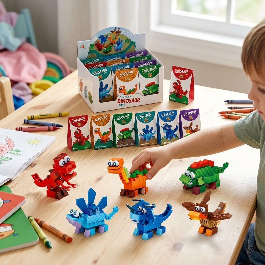 Dinosaur Compatible Building Bricks Boxed Mini Set - lifestyle photo