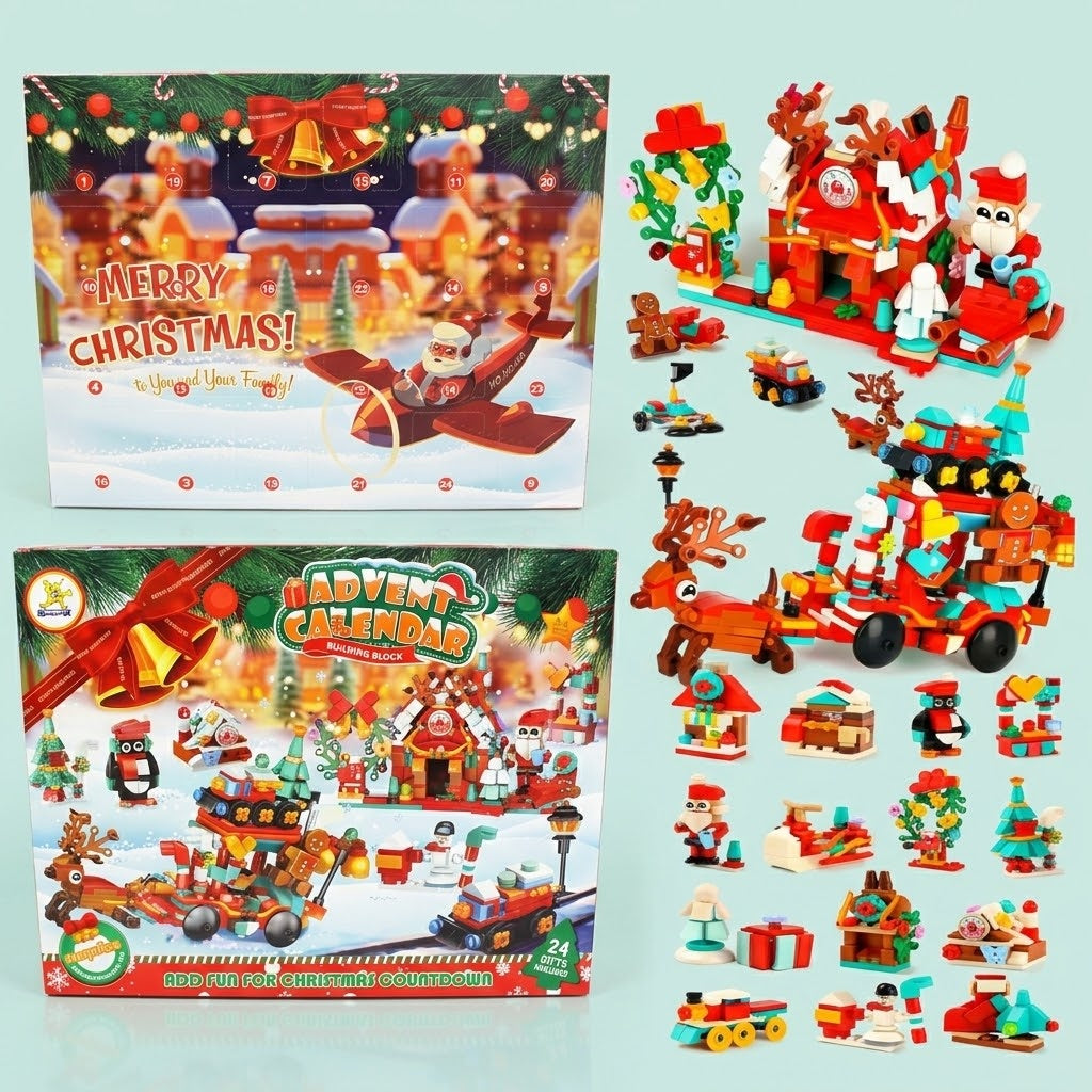 Christmas Advent Calendar Compatible Building Bricks - studio photo