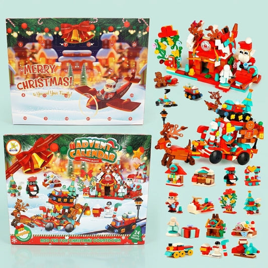 Christmas Advent Calendar Compatible Building Bricks - studio photo