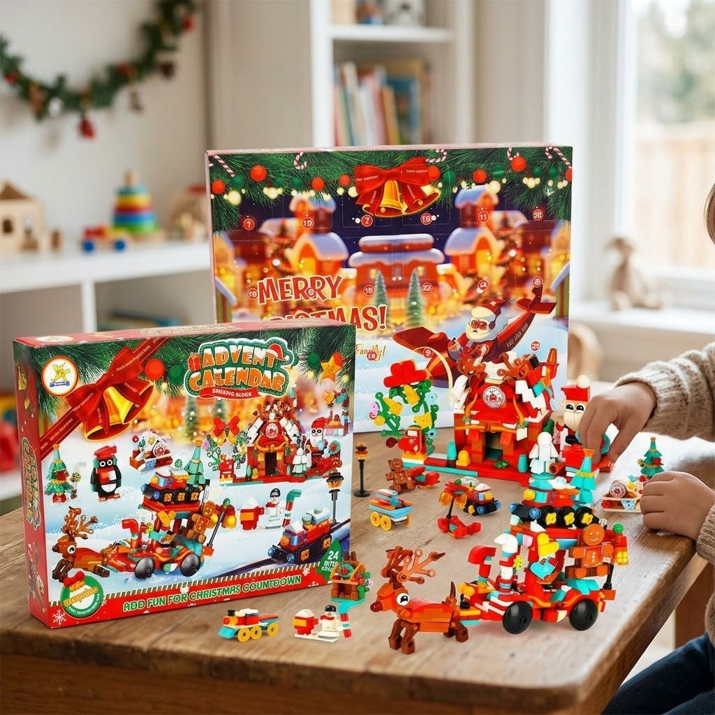 Christmas Advent Calendar Compatible Building Bricks - lifestyle photo