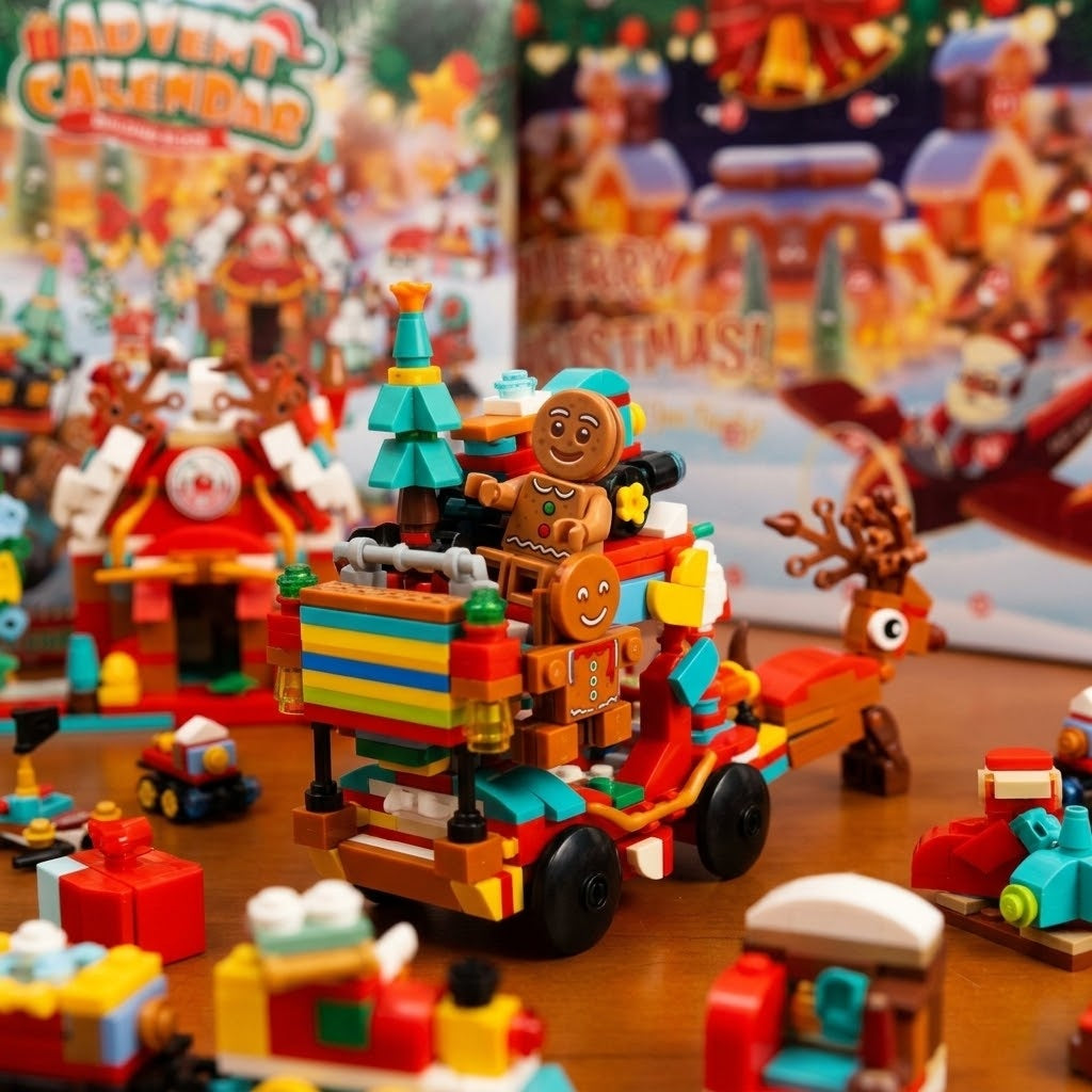 Christmas Advent Calendar Compatible Building Bricks - close-up