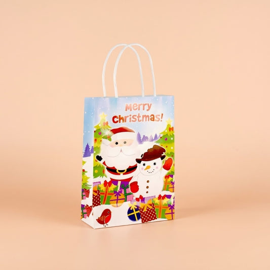 Merry Christmas Kraft Paper Gift Bag - studio photo