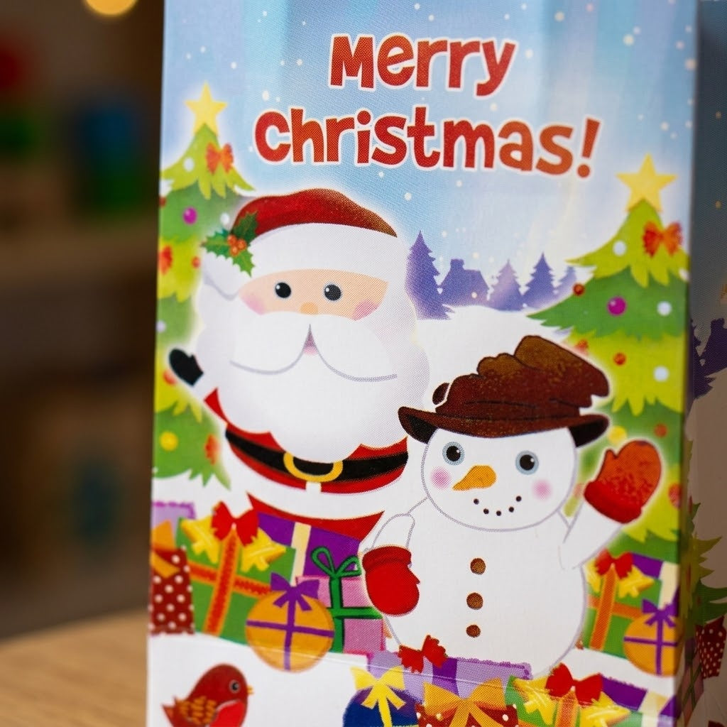 Merry Christmas Kraft Paper Gift Bag - close-up